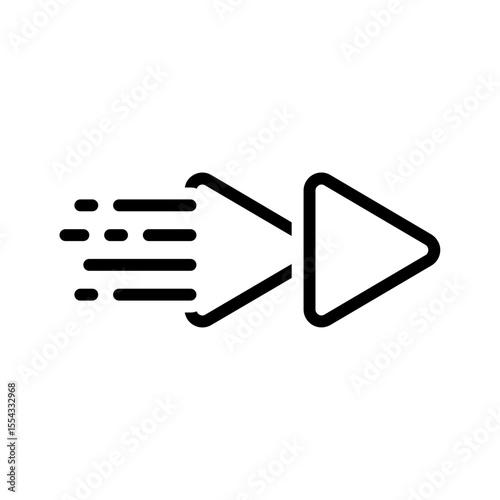 Vector black line icon for Fast forward