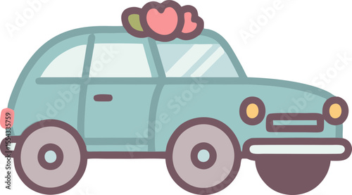 Retro Wedding Car Icon