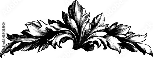 Elegant organic emblem and symmetrical symbol for decorative design