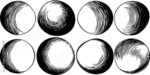 Abstract parabolic curve and tangent line patterns for design and decoration