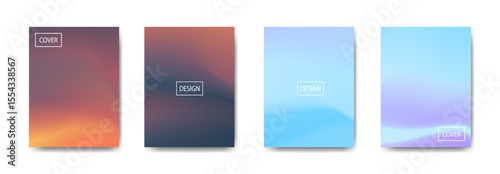 set of abstract background with beautiful gradation color, colorful background for poster flyer banner backdrop.vertical banner.cool fluid background vector illustration