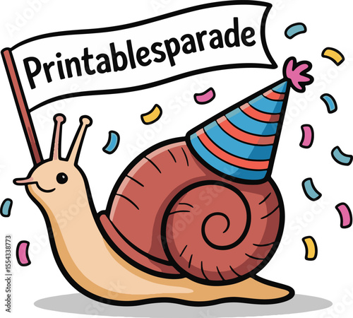 snail whimsical with banner art design transparent background illustration premium quality