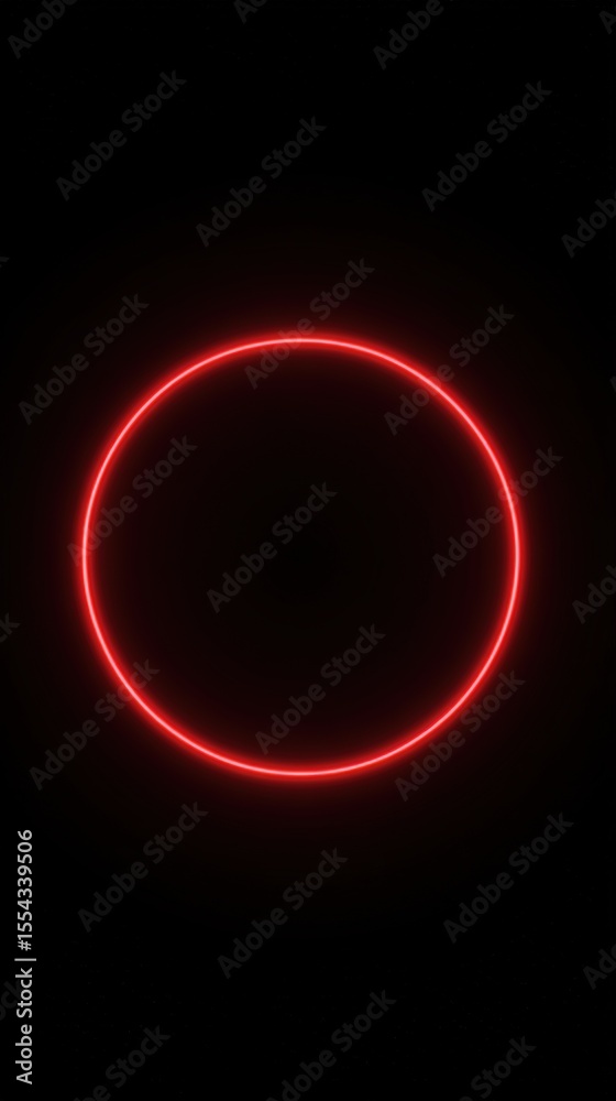 Obraz premium Red Neon Circle Light Abstract Background Design Element