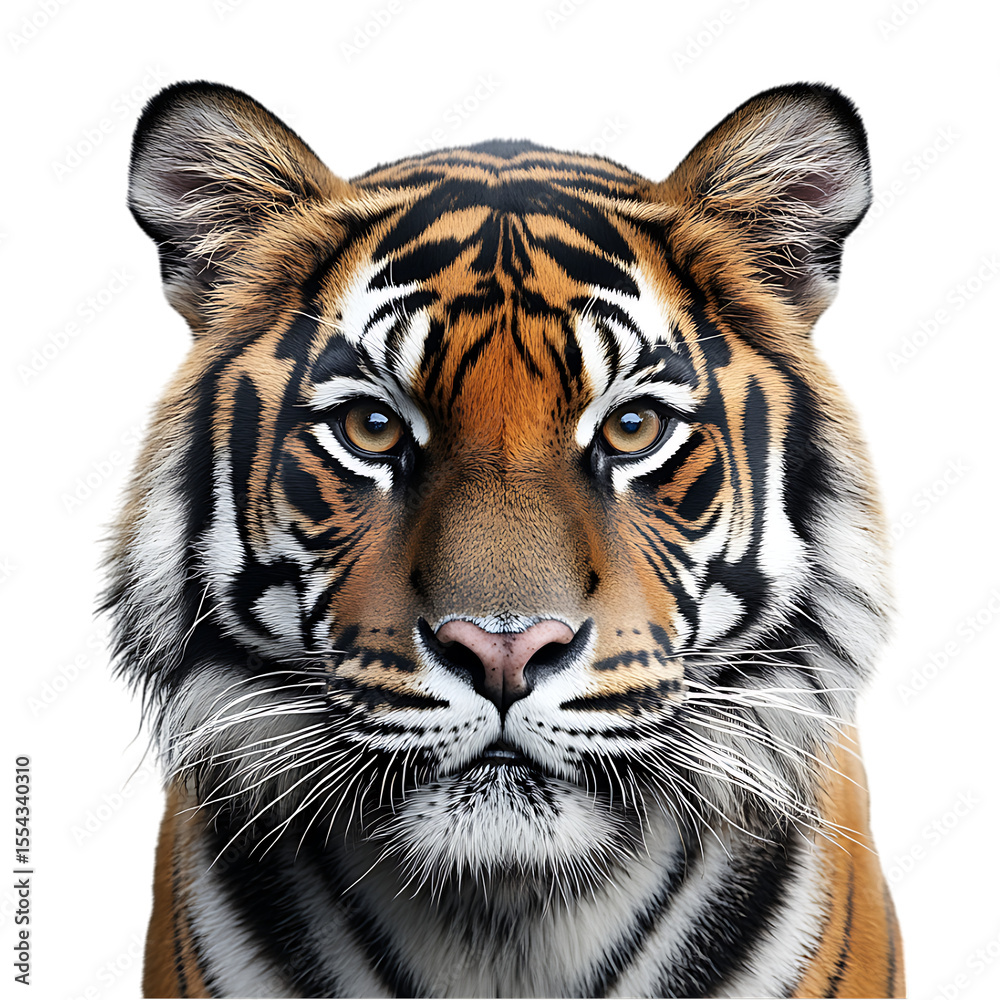 Obraz premium Majestic Tiger Portrait Closeup View of a Bengal Tiger On Transparent Background