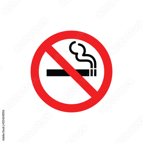 No Smoking Warning Sign Vector Icon