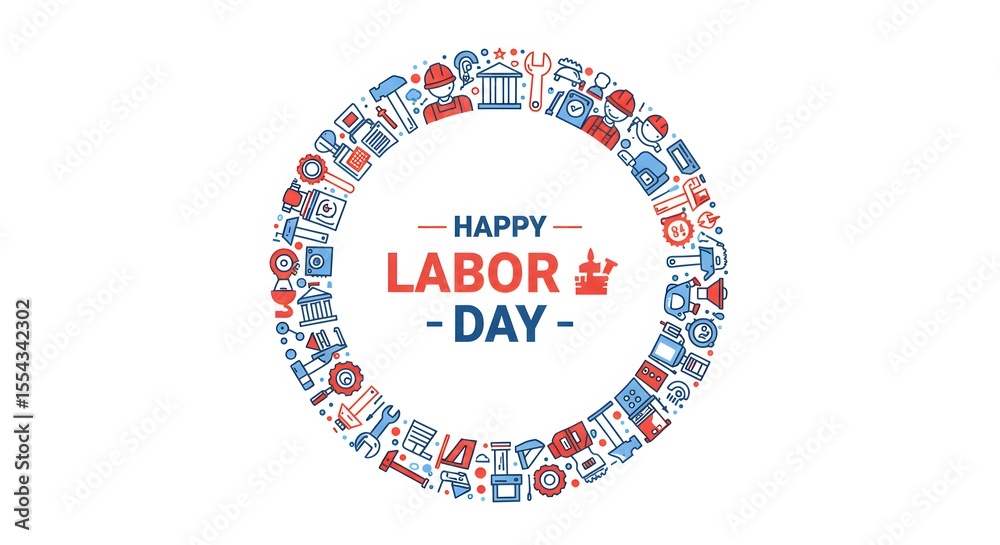 Obraz premium labor day vector art