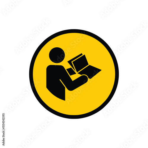 Instruction Manual Booklet Symbol Yellow Circle