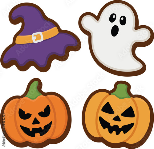 Spooky Halloween Cookies isolated transparent vector