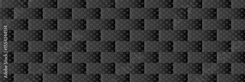 Futuristic perspective grid box. Abstract wireframe with white grid line on black background. Virtual reality landscape in 80s 90s digital style. Vector