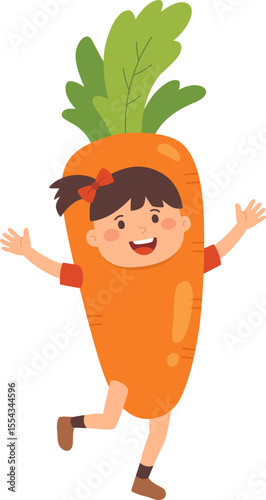 Kid Wearing Carrot Costume

