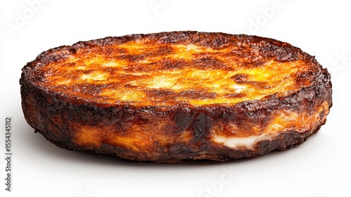 Golden Brown Round Food Item on White Background