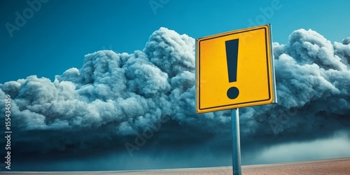 Tornado Warning Road Sign Severe Weather Alert with Caution Symbol, Stay Alert for Safety Ahead
