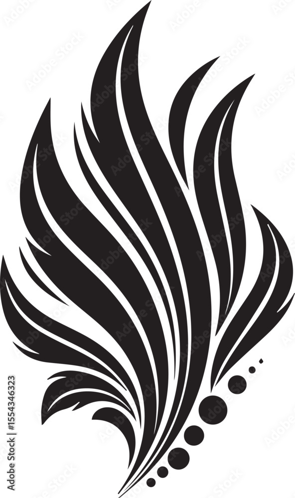 Fototapeta premium Elegant abstract floral vector design with stylized leaves and swirling shapes for creative projects and decoration.