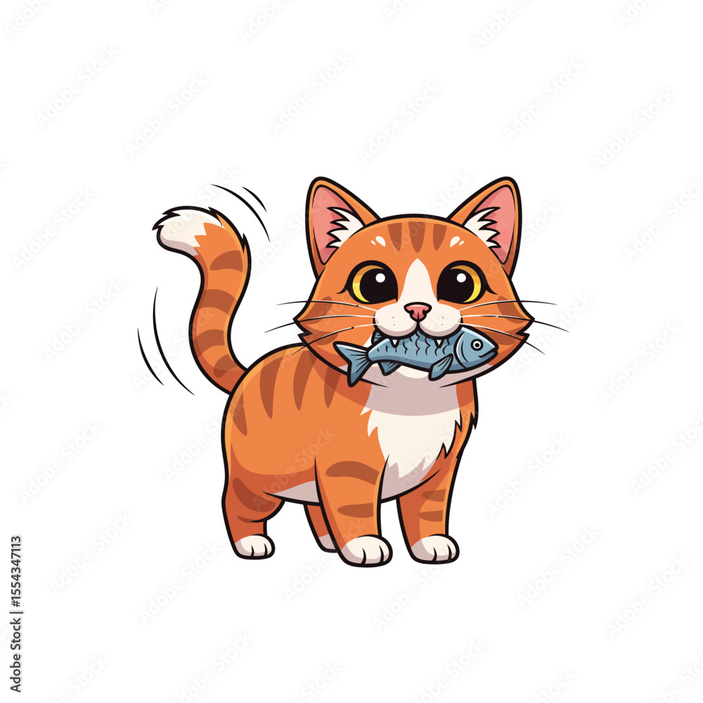 Obraz premium Cute Cat Icon Very Cool Design