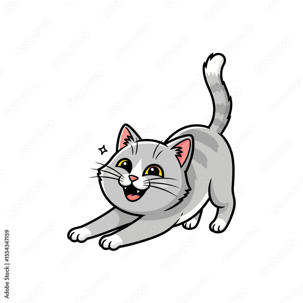 Fototapeta premium Cute Cat Icon Very Cool Design