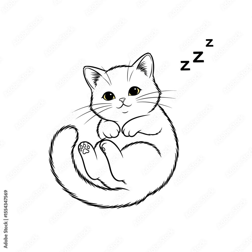Obraz premium Cute Cat Icon Very Cool Design