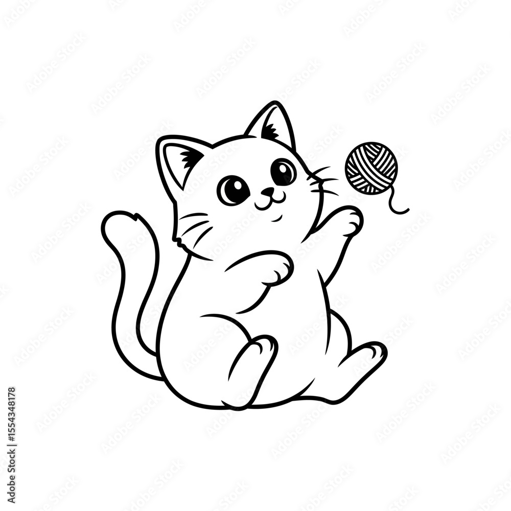 Fototapeta premium Cute Cat Icon Very Cool Design