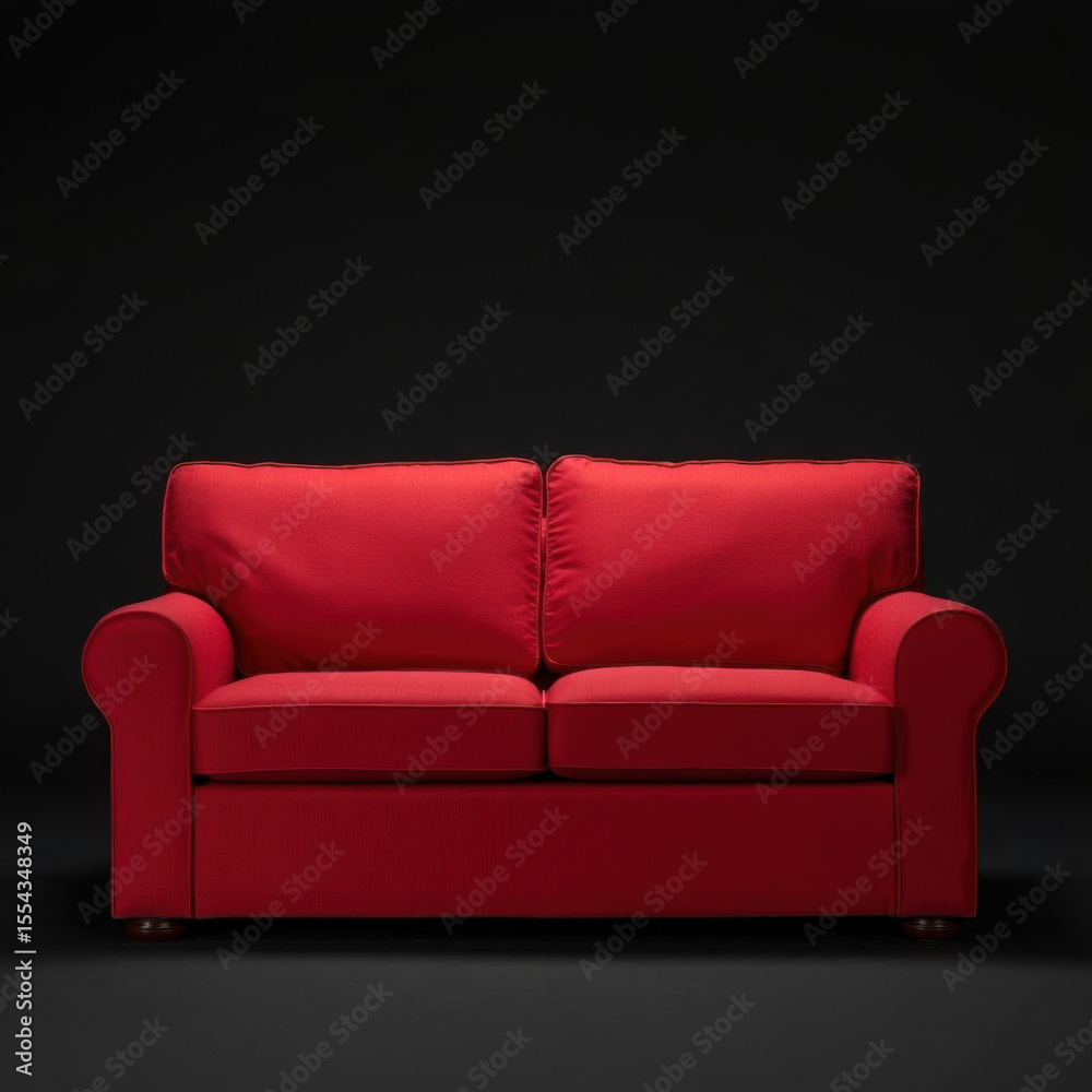 Red Sofa with Dark Room, and Interior Design. Red Sofa with Dark Room, and Interior Design.