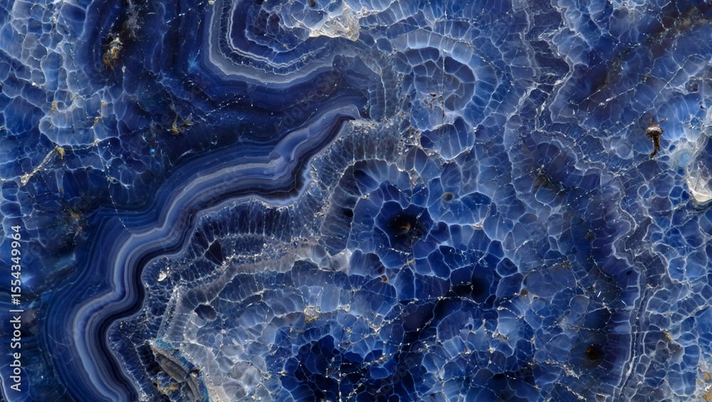 Obraz premium Deep blue agate stone texture background swirls