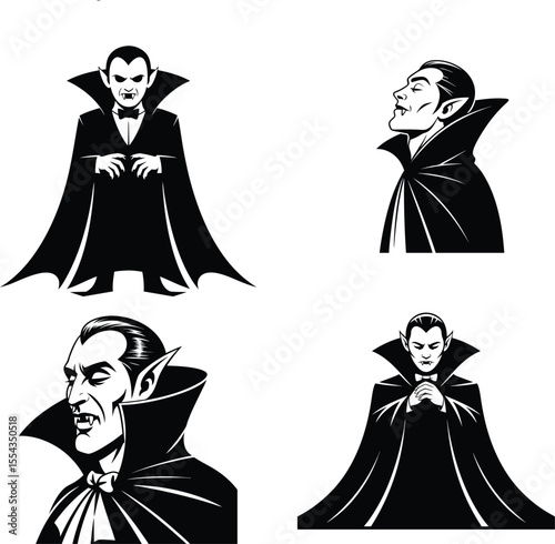 Classic Vampire Illustrations in Black and White