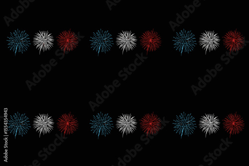 Feu d'artifice du 14 juillet — illustration vectorielle motif pour Fête nationale

