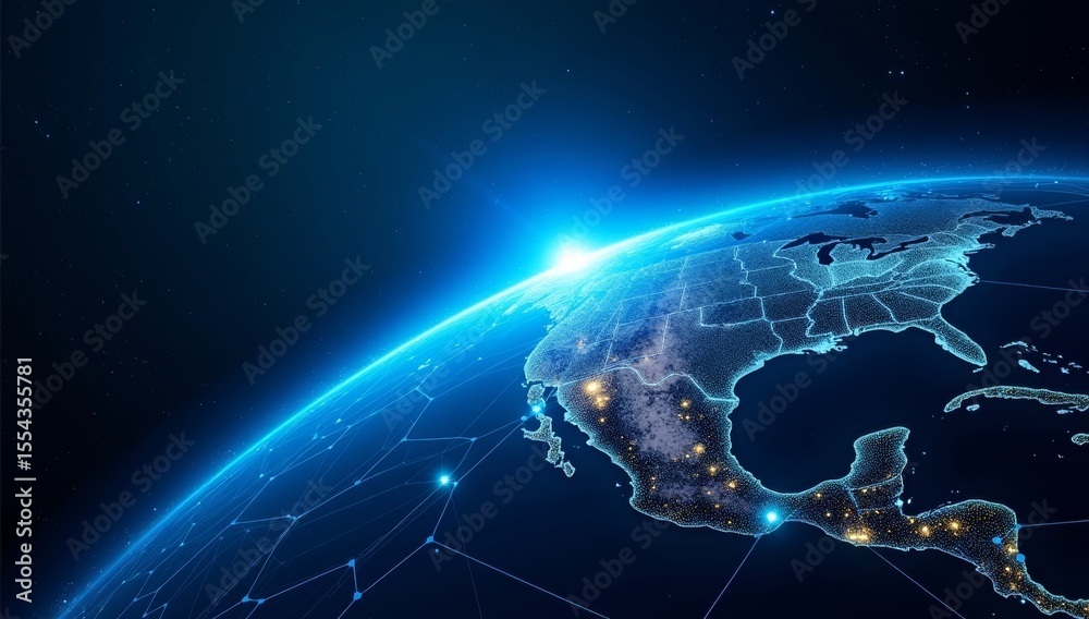 Communication technology for internet business. Global world network and telecommunication on earth cryptocurrency and blockchain and IoT. Elements of this image furnished Communication technology for internet business. Global world network and telecommunication on earth cryptocurrency and blockchain and IoT. Elements of this image furnished