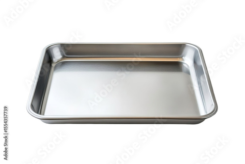 Perspective shot of empty tray styled for snacks isolated on transparent background
