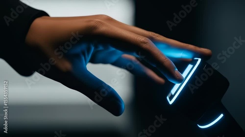 Biometric technology futuristic hand scanning device