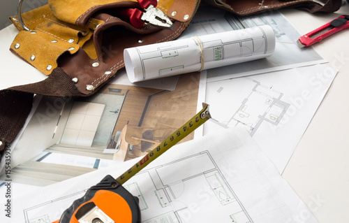 building house - project for construction industry background