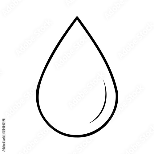 Line art of a water droplet shape on a background simple graphic liquid rain
