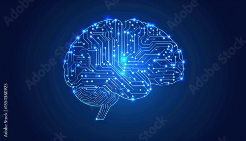 Abstract Digital Brain Graphic Design