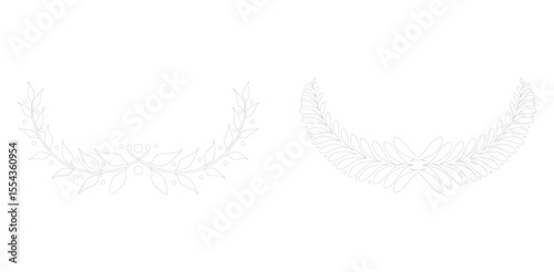 Laurel Wreath floral emblem. Heraldic Coat of Arms decorative logo isolated vector illustration. ,Transparent leaves.