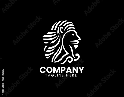Majestic Lion Pharaoh Ancient Egyptian King Royal Power Vector Logo Design