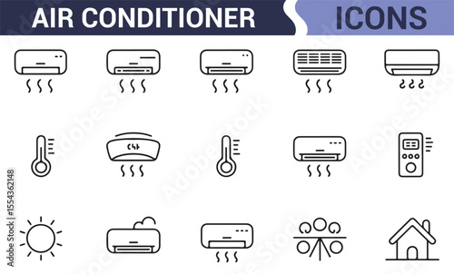 Air Conditioning Technology Symbols for Website and Mobile App Projects