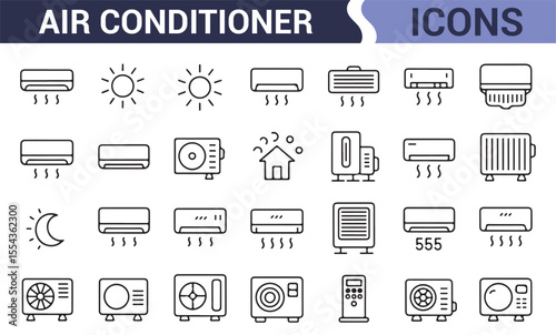 Cooling System Symbols Collection: Ideal for Energy and Environment Themes