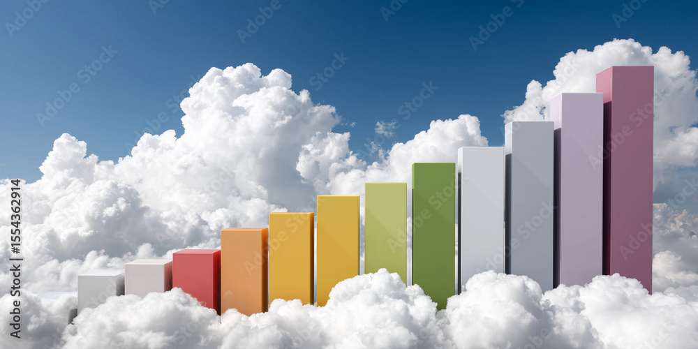 Financial market investment growth graph in cloudy environment business insight and trends Financial market investment growth graph in cloudy environment business insight and trends