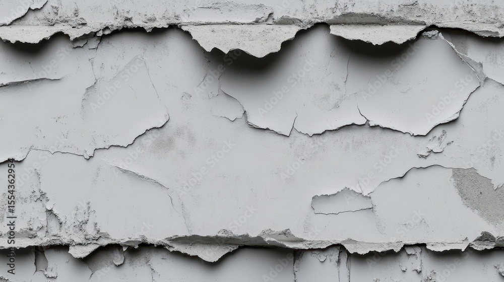 Obraz premium Peeling paint on a weathered gray surface.