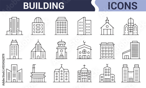 Urban and Architecture Icons for City Design, Residential, and Commercial
