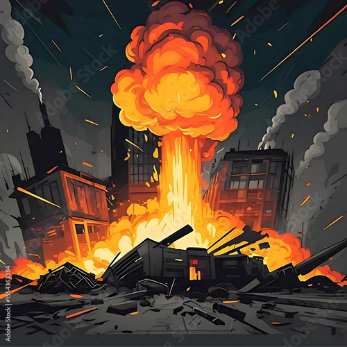 a bomb exploded destroying the building