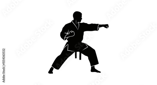 Man Practises Martial Arts Background