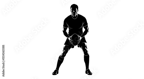 one caucasian rugby player man studio isolated on white background