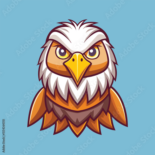 Majestic Eagle Mascot Illustration with Fierce Gaze and Detailed Feathers