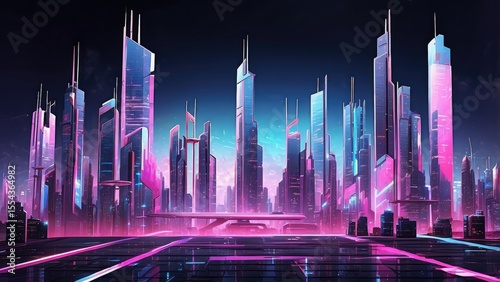 a close up of a city with a lot of buildings and lights