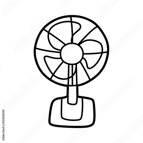 simple line art fan facing forward