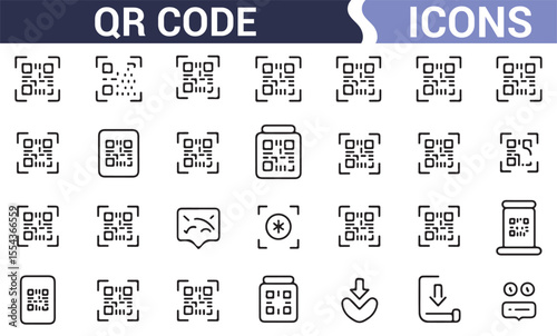 Vector illustrations of QR codes, perfect for mobile apps, marketing campaigns, and web technology.