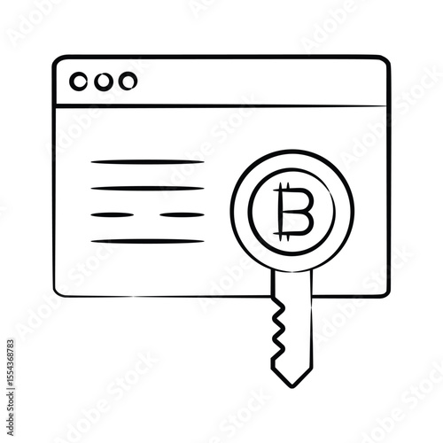 Have a look at this trendy hand drawn icon of bitcoin access
