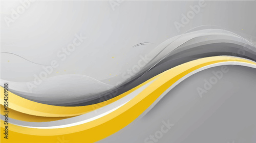 Blue and yellow wave lines create a colorful abstract business vector design