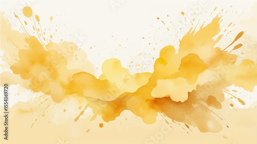 Orange grunge splash background with paint splatters and watercolor texture design