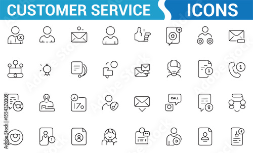 Collection of service desk and feedback icons for customer support systems and applications.