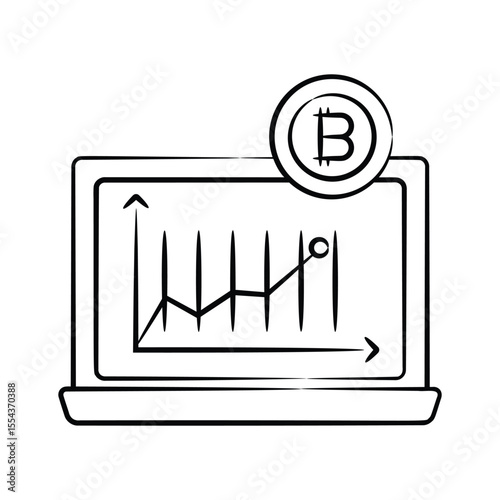 Check out latest hand drawn style icon of bitcoin market